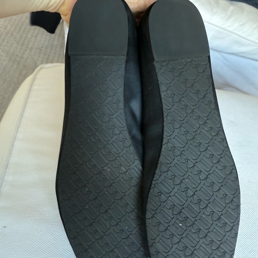 Badgley Mischka Black Flats with Crystal Accents - Picture 7 of 7